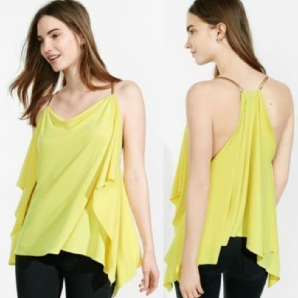 Express Sleeveless Metal Chain Top Layered Yellow